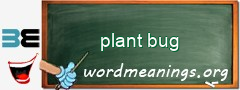 WordMeaning blackboard for plant bug